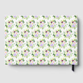 Frühlingslila Blumen mit Laub Gästebuch (Rückseite)