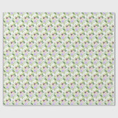 Frühlingslila Blumen mit Laub Geschenkpapier (Flach)