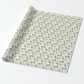 Frühlingslila Blumen mit Laub Geschenkpapier (Ungerollt)