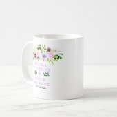 Frühlingslila Blumen mit Laub Hochzeit Kaffeetasse (Vorderseite Links)