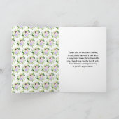 Frühlingslila Blumen mit Laub Hochzeitsshower Dankeskarte (Innenseite)