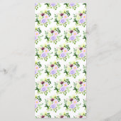 Frühlingslila Blumen mit Laub Menükarte (Rückseite)