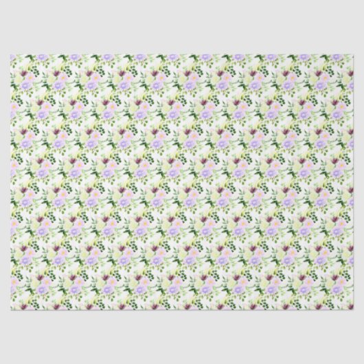 Frühlingslila Blumen mit Laub Seidenpapier (Vorderseite)