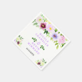 Frühlingslila Blumen mit Laub Serviette (Ecke)