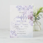 Frühlingslilac staubig lila-blau-rosa Paare dusche Einladung (Stehend Vorderseite)