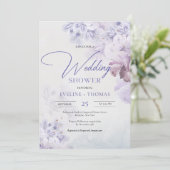 Frühlingslilac staubiger lila-blauer Rosa-Polterab Einladung (Stehend Vorderseite)
