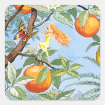Frühlingsmädchen, das den Baum mit Früchten überre