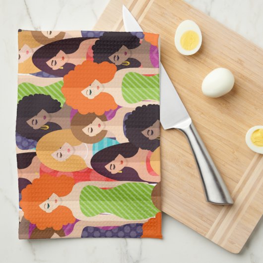 Frühlingsmädchen Geschirrtuch (Viertel Falte)