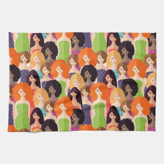 Frühlingsmädchen Geschirrtuch (Horizontal)