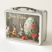 Frühlingsmagie mit Blüten und sonniges Glück Metall Brotdose (Rückseite)