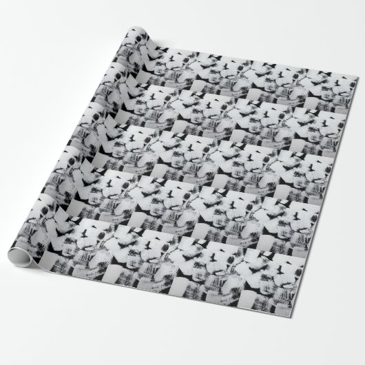 Frühlingsmagnolien, elegantes Stoffdesign. Geschenkpapier (Ungerollt)