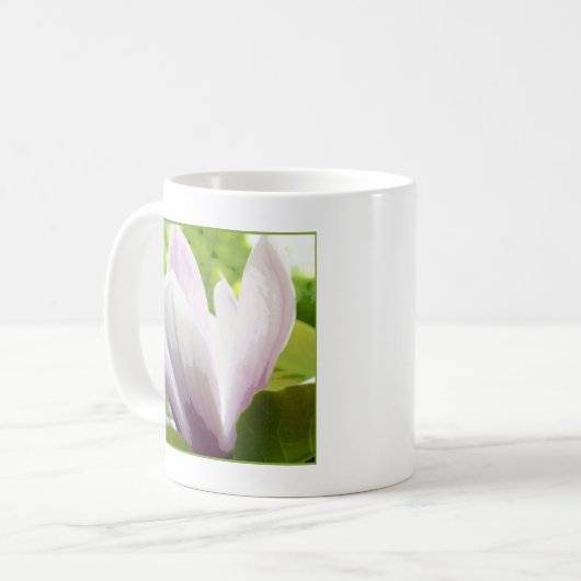 Frühlingsmagnolische Blume Kaffeetasse (Vorderseite Links)