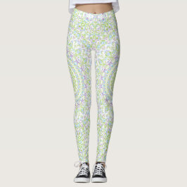 Frühlingsmandala in Grün, Blau und Lavendel Leggings