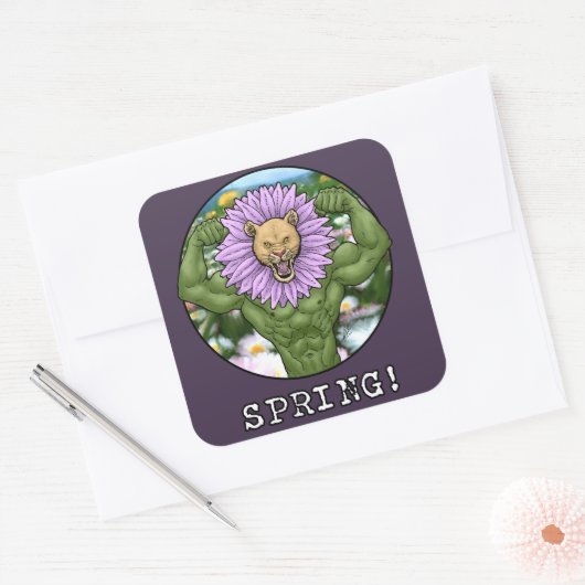 Frühlingsmast Quadratischer Aufkleber (Umschlag)