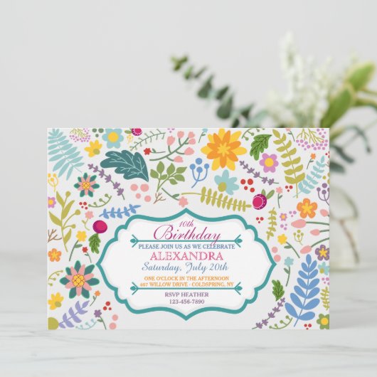 Frühlingsmehleinladung Einladung (Stehend Vorderseite)