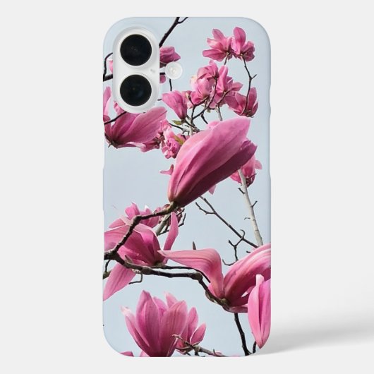 Frühlingsmode Rosa Magnolia blüht Hanami Blue Case-Mate iPhone Hülle (Rückseite)
