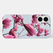 Frühlingsmode Rosa Magnolia blüht Hanami Blue Case-Mate iPhone Hülle (Rückseite (Horizontal))
