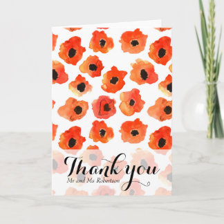 Frühlingsmohnblumen Dankeschönkarte Dankeskarte