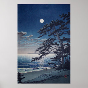 Frühlingsmond am Ninomiya-Strand Kawase Hasui 1932 Poster