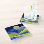 Frühlingsmond Glasuntersetzer (Schrägansicht)