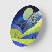 Frühlingsmond Runde Wanduhr (Winkel)