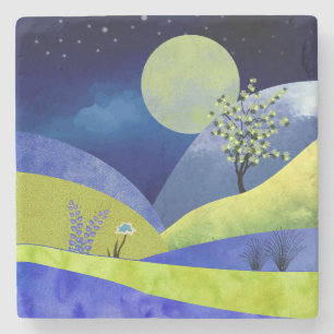 Frühlingsmond Steinuntersetzer
