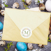 Frühlingsmonogramm Runder Aufkleber