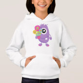 Frühlingsmonster, Lila Monster, farbenfrohe Blume Hoodie (Vorderseite)