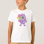 Frühlingsmonster, Lila Monster, farbenfrohe Blume T-Shirt (Vorderseite)