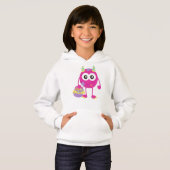 Frühlingsmonster, rosa Monster, Hörner, Blume Hoodie (Vorne ganz)