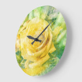 Frühlingsmorgens Gelbrosa im pastellfarbenen Wasse Große Wanduhr (Winkel)