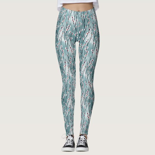 Frühlingsmuster Blossom Blumenmuster Leggings (Vorderseite)