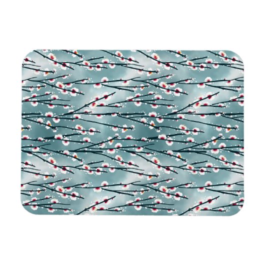 Frühlingsmuster Blossom Blumenmuster Magnet (Horizontal)