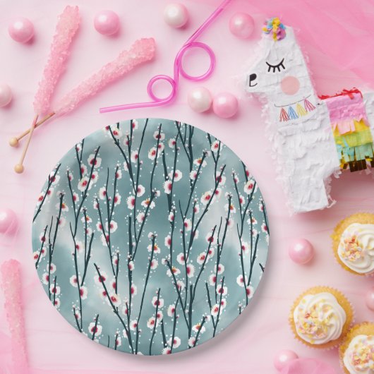 Frühlingsmuster Blossom Blumenmuster Pappteller (Party)