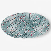 Frühlingsmuster Blossom Blumenmuster Pappteller (Schrägansicht)