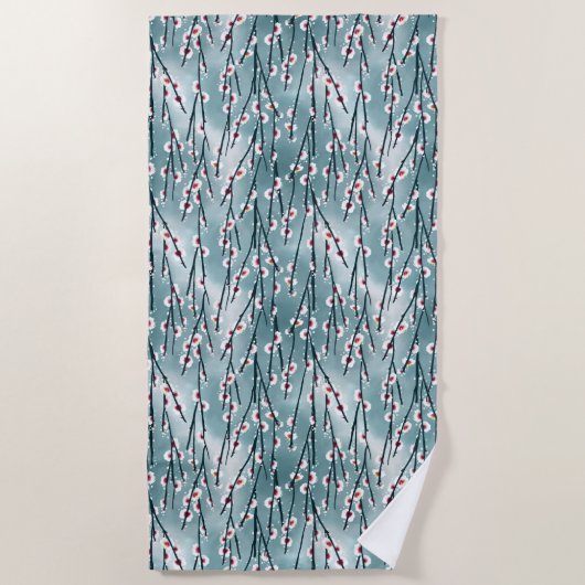 Frühlingsmuster Blossom Blumenmuster Strandtuch (Vorderseite)