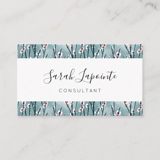 Frühlingsmuster Blossom Blumenmuster Visitenkarte (Vorderseite)