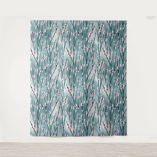 Frühlingsmuster Blossom Blumenmuster Wandteppich (Vorderseite)