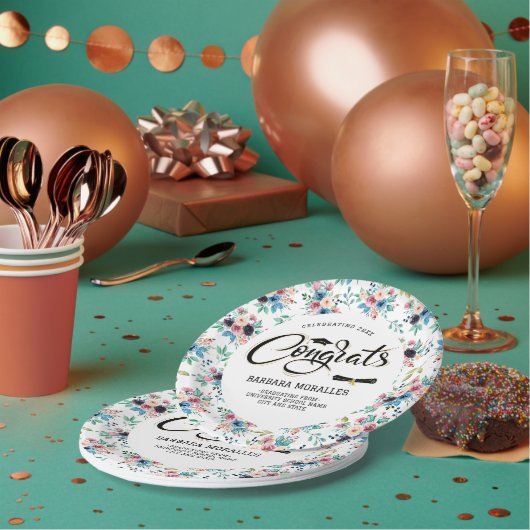 Frühlingsmuster Graduate typografie Pappteller (Multi)