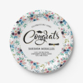 Frühlingsmuster Graduate typografie Pappteller (Vorderseite)