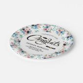 Frühlingsmuster Graduate typografie Pappteller (Schrägansicht)