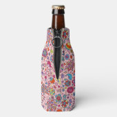 Frühlingsmuster mit bunten Blume Flaschenkühler (Flasche Rückseite)