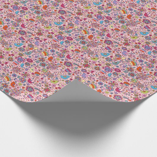 Frühlingsmuster mit bunten Blume Geschenkpapier (Ecke)