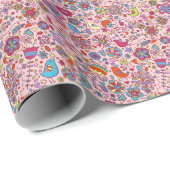 Frühlingsmuster mit bunten Blume Geschenkpapier (Rolleneckpunkt)