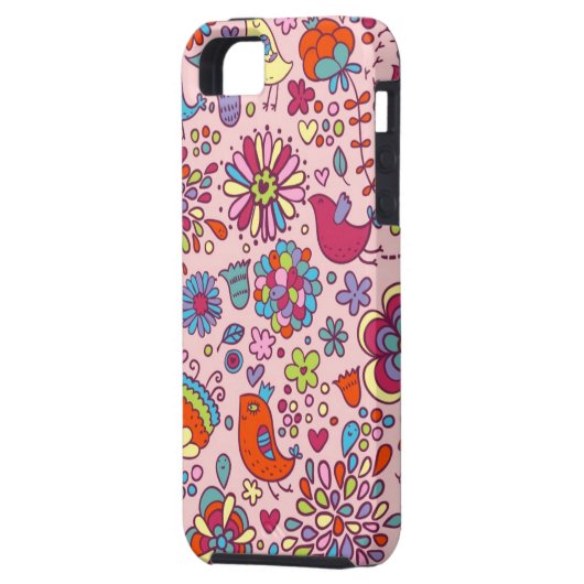 Frühlingsmuster mit bunten Blumen Case-Mate iPhone Hülle (Rückseite Links)