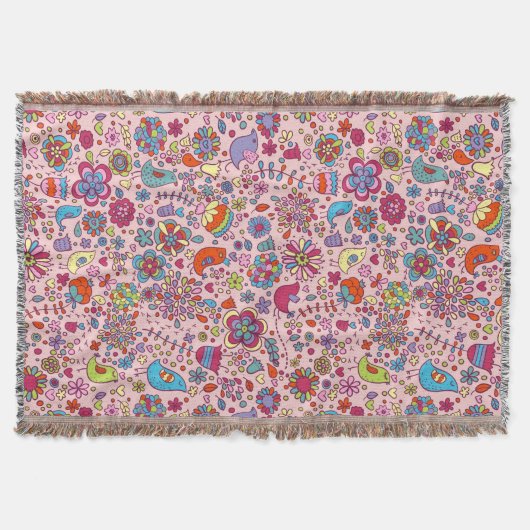 Frühlingsmuster mit bunten Blumen Decke (Vorderseite)