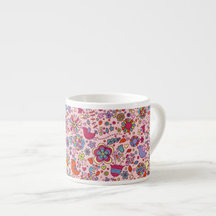 Frühlingsmuster mit bunten Blumen Espressotasse
