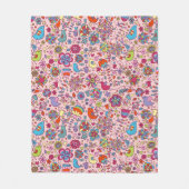 Frühlingsmuster mit bunten Blumen Fleecedecke (Vorderseite)