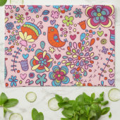 Frühlingsmuster mit bunten Blumen Geschirrtuch (Gefaltet)