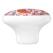 Frühlingsmuster mit bunten Blumen Keramikknauf (Seitenansicht)